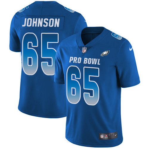Nike Eagles #65 Lane Johnson Royal Men's Stitched NFL Limited NFC 2018 Pro Bowl Jersey - Click Image to Close